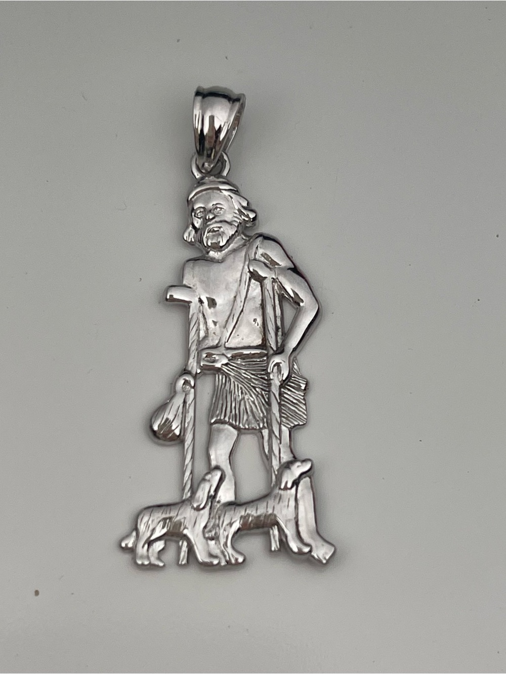 Saint Lazarus sterling silver pendant